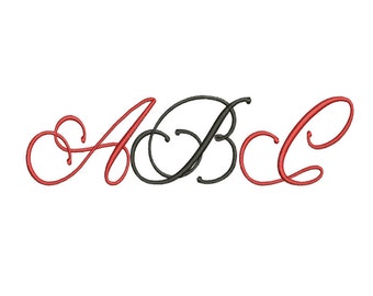 Embroidery Monogram Script  - Machine Embroidery Font - Sizes 1.6, 3 and 3.8 inch