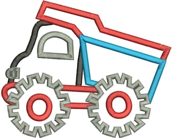 Diseño de bordado de máquina de perforación de camión volquete, diseño de apliques de camiones volquete, diseño de apliques de camiones, apliques de camiones excavadores, apliques para niños