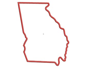 Georgia Applique Machine Embroidery Design, State of Georgia Applique Design, State Applique, US State Applique, USA States Applique