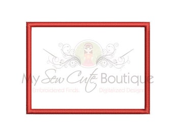 Rectangle Applique Machine Embroidery Design, Rectangle Applique Design, Rectangle Applique Frame, Name Tag Applique, Frame Applique