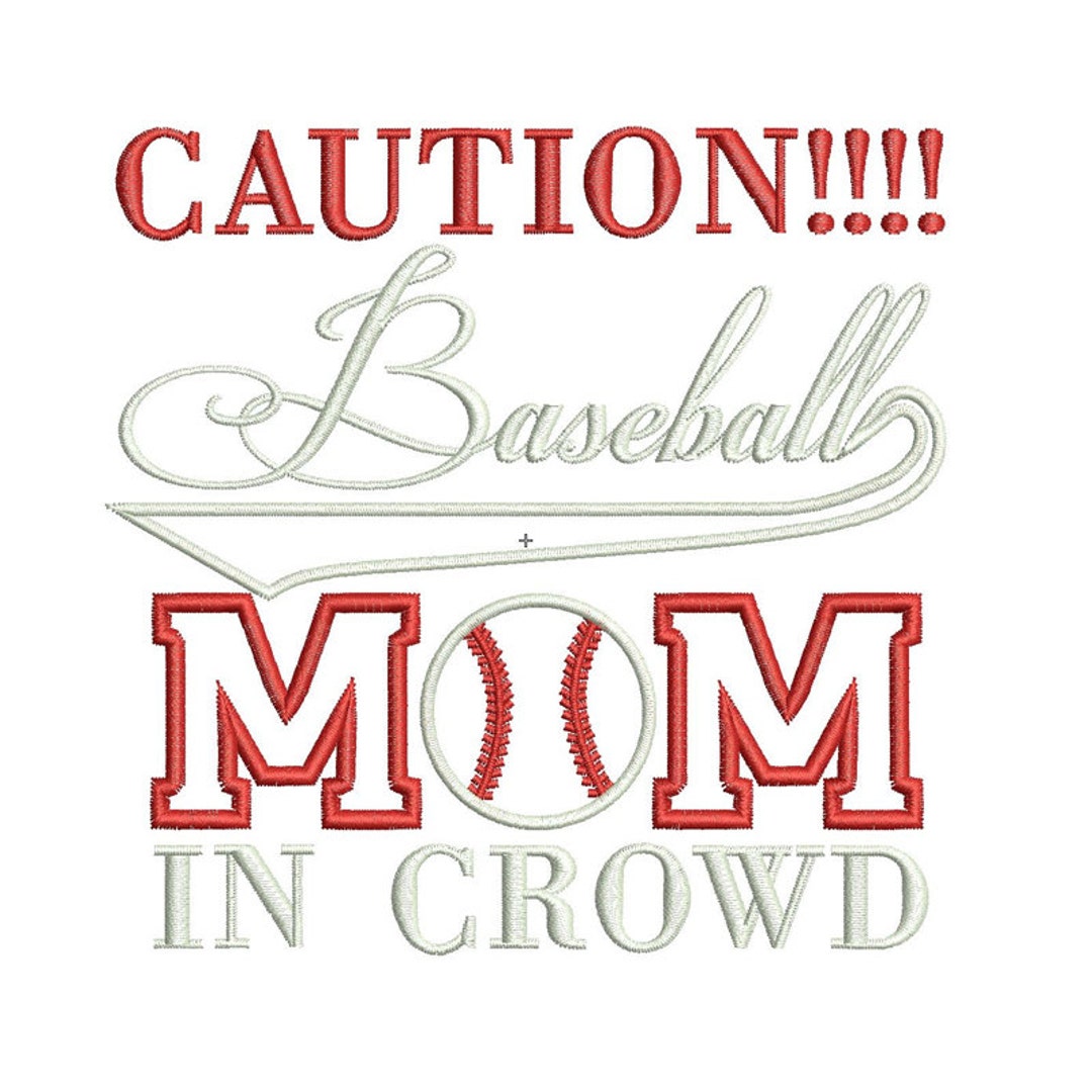 Baseball Mom Applique Machine Embroidery Design, Baseball Mom Applique Design, Baseball Mom