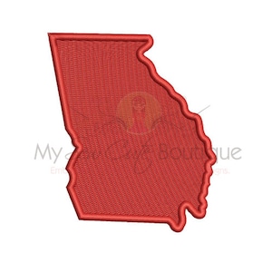 Georgia Machine Embroidery Design, Georgia Embroidery Design, State Embroidery, Map Embroidery, USA Embroidery, Outline Embroidery