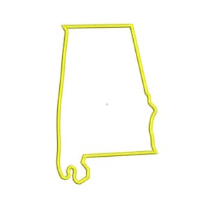 Alabama Applique Machine Embroidery Design, Alabama Applique Design, Alabama Applique Embroidery Designs, State of Alabama Applique Designs