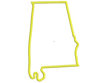Alabama Applique Machine Embroidery Design, Alabama Applique Design, Alabama Applique Embroidery Designs, State of Alabama Applique Designs