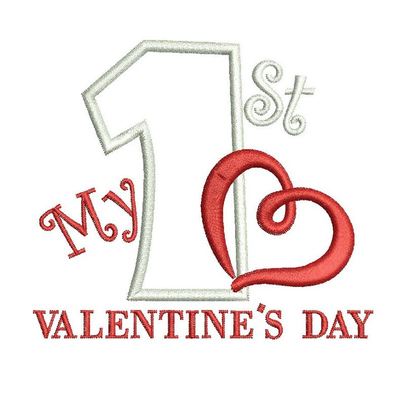 My 1st Valentines Day Applique Machine Embroidery Designs, Valentine Applique Designs, Baby Applique Design, Machine Applique, PES Applique