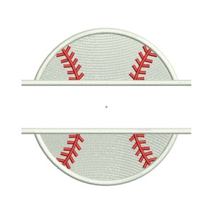 Split Baseball Maschinenstickerei, Split Baseball Stickmuster, Baseball Stickdatei, Softball Stickdatei