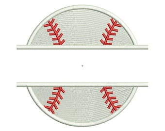 Split Baseball Machine Embroidery Design, Split Baseball Embroidery Designs, Baseball Embroidery Design, Softball Embroidery Design