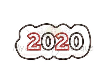 2020 Applique Machine Embroidery Design - 4 Sizes - Instant Download