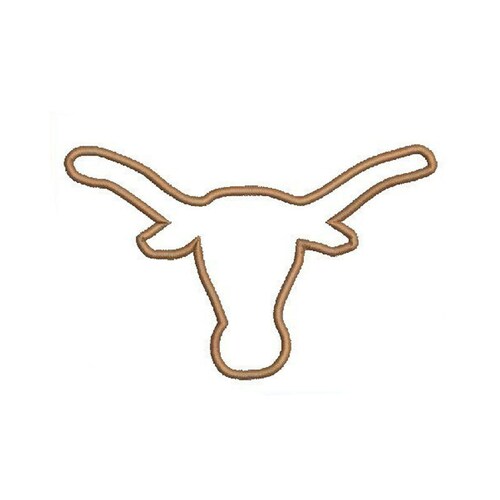 Longhorn Applique Design Digitized Embroidery Machine Design Pattern - 4x4 5x7 6x10 - Instant Download