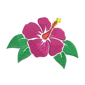 Hibiscus Machine Embroidery Design, Hibiscus Embroidery, Flower Embroidery, Floral Embroidery, Plants Embroidery, Towel Embroidery Files