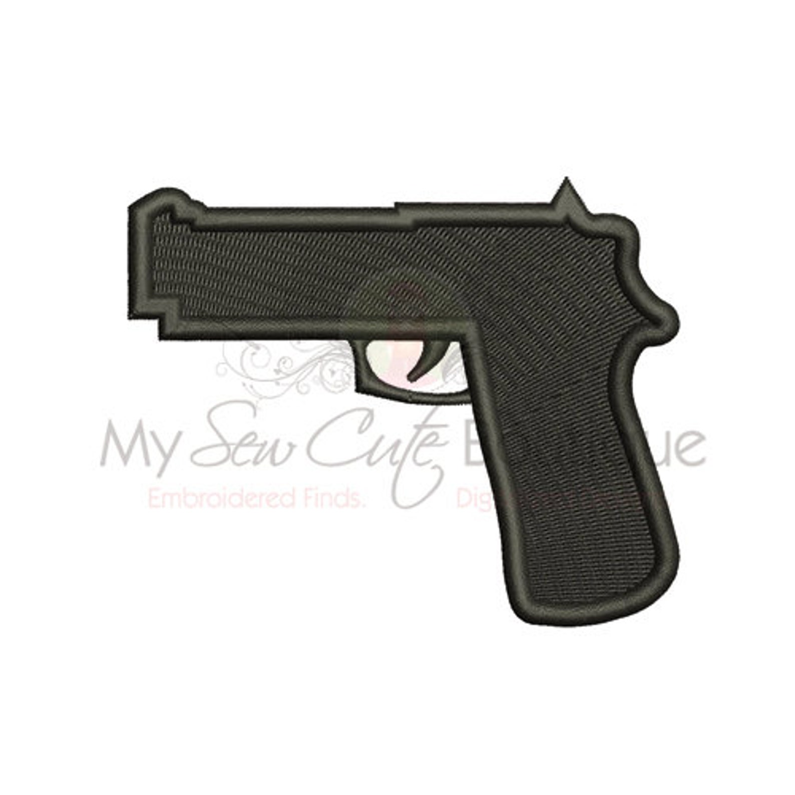 Gun Machine Embroidery Design Gun Embroidery Design Pistol Etsy