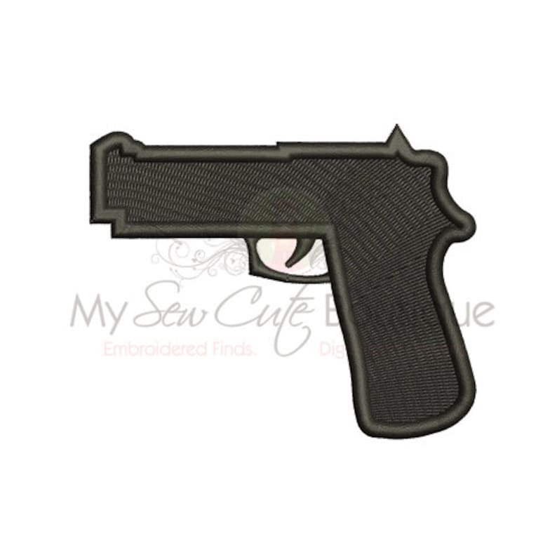 Gun Machine Embroidery Design Gun Embroidery Design Pistol Etsy