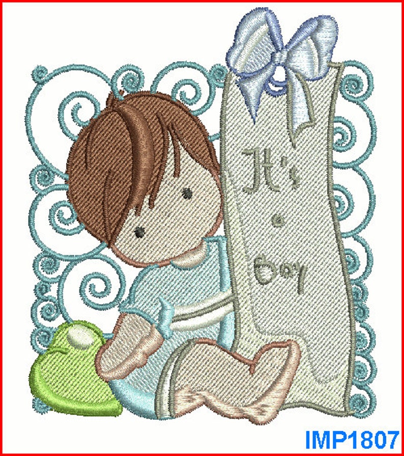 Boy And Father Machine Embroidery