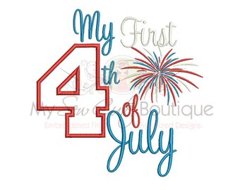 My 1st 4th of July Applique Machine Embroidery Design, 4th of July Embroidery Design, 4th of July Embroidery Applique Design, Baby Applique