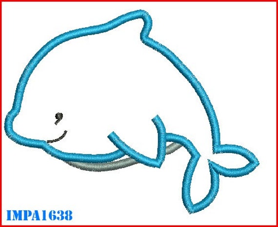 Items similar to Dolphin Applique Design Machine Embroidery Design ...