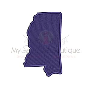 Mississippi Machine Embroidery Design, Mississippi State Embroidery Design, USA Embroidery, Map Embroidery, America Embroidery