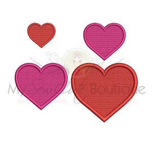 Embroidery Design, Machine Embroidery, Heart Embroidery, Heart PES Design, PES Design, Mini Hearts, Tiny Heart Design, Heart in the Hoop