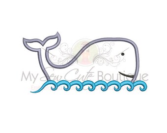 Whale Applique Machine Embroidery Designs, Fish Applique Designs, Animal Applique, Baby Applique, Whale Embroidery, Machine Applique, PES