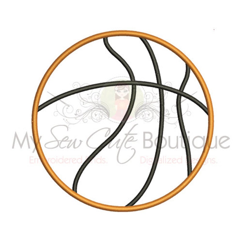 Basketball Applique Machine Embroidery Designs, Sport Applique Designs, Embroidery Applique Design, Machine Applique, PES Applique, DST image 1