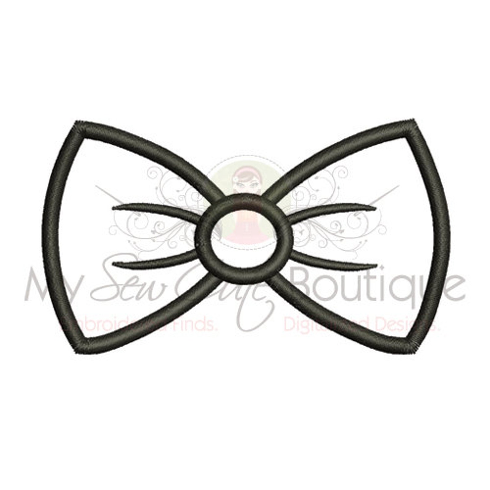 Bow Tie Applique Machine Embroidery Design Bow Tie Applique Etsy