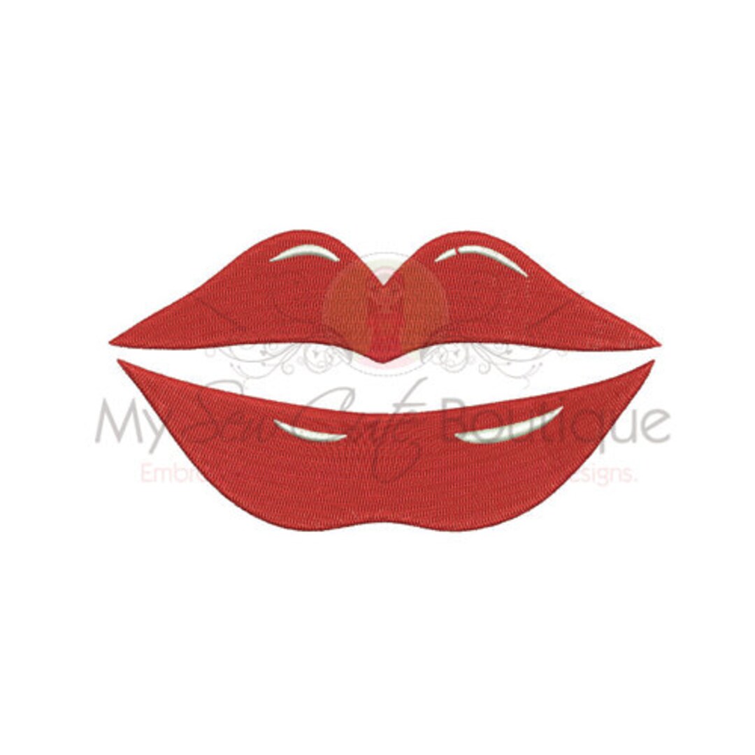 Lip Machine Embroidery Designs Lip Embroidery Design Love Etsy