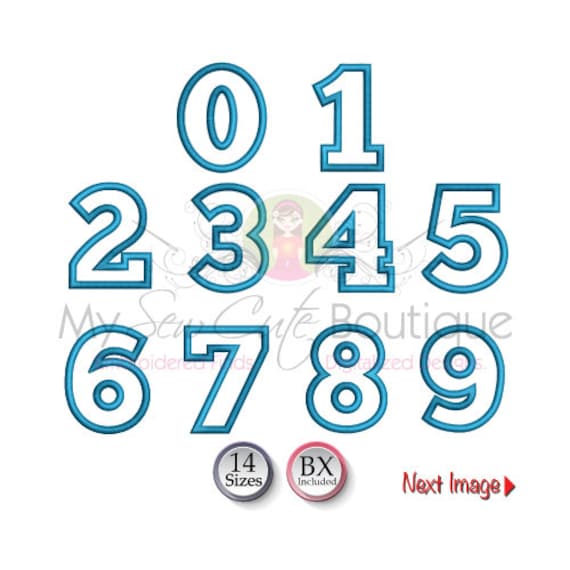 Number Applique Machine Embroidery Designs, Applique Numbers, Number Applique Designs, Large Birthday Embroidery Numbers, Kids Applique