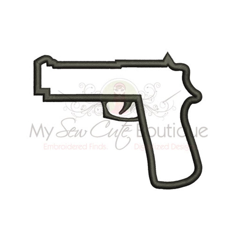Gun Applique Machine Embroidery Design Gun Applique Design Etsy