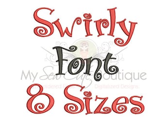 Swirly Machine Embroidery Font Monogram Alphabet, Curly Embroidery Fonts Swirly, Satin Embroidery Fonts BX, Embroidery Machine Fonts PES