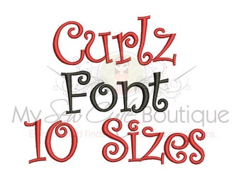 Curlz Machine Embroidery Font Monogram Alphabet, Curlz Embroidery Font, BX Fonts Curly PES Fonts, BX Fonts for Girls, Kids Embroidery Font