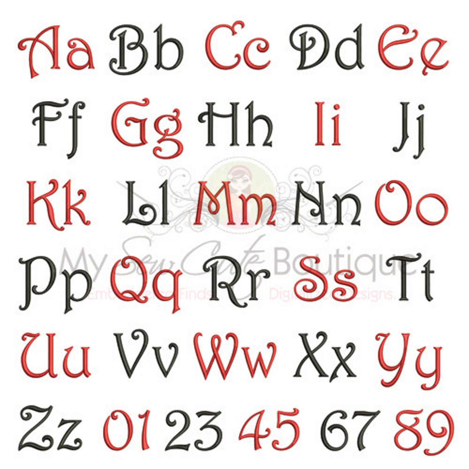 Large Embroidery Font Fonts Designs Letter Monogram BX PES Etsy