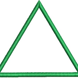 May include: A green triangle shape.