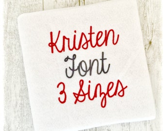Kristen Machine Embroidery Font Monogram Alphabet, Script Embroidery Font Embroidery Designs, Script Embroidery Fonts BX, Script BX Font