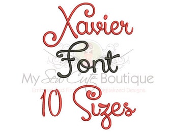 Xavier Machine Embroidery Font Monogram Alphabet, Font Embroidery Design, Alphabet Embroidery Alphabet, Embroidery Fonts PES, Script BX Font