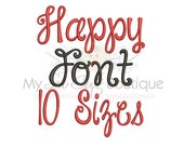 Happy Machine Embroidery Font Monogram Alphabet, Font Embroidery Designs, Embroidery Alphabets, Embrilliance Font, BX Fonts, PES Fonts