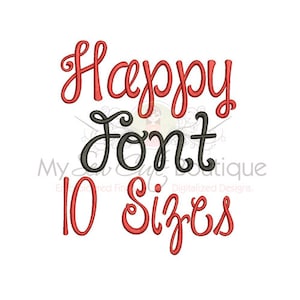 Happy Machine Embroidery Font Monogram Alphabet, Font Embroidery Designs, Embroidery Alphabets, Embrilliance Font, BX Fonts, PES Fonts