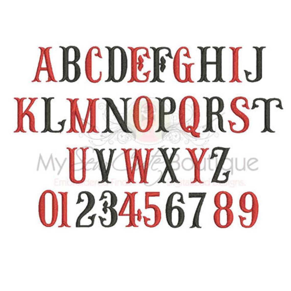 Fishtail Machine Embroidery Font Monogram Alphabet Fishtail Embroidery ...