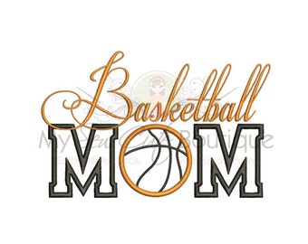 Basketball Mom Applique Machine Embroidery Design, Basketball Applique Design, Basketball Embroidery Design, Girl Applique Designs