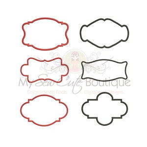 Scroll Machine Applique Frame Design - 10 Sizes Each - Instant Download