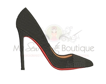 Stiletto Shoe Machine Embroidery Design, High Heel Embroidery, Stiletto Embroidery, Shoes Embroidery, Girl Embroidery, Clothing Embroidery