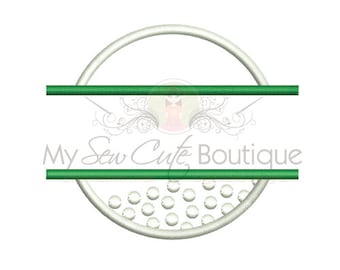 Split Golf Ball Applique Machine Embroidery Design, Machine Embroidery Golf Applique First Applique Designs Golf Embroidery Design DST Files