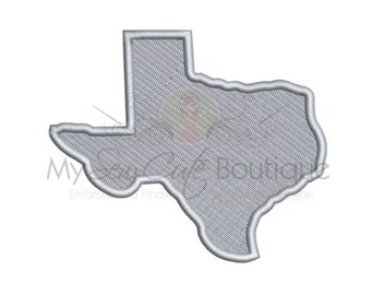 Texas Machine Embroidery Design, Texas Embroidery Design, Filled Texas Embroidery Design, US State Embroidery, USA Embroidery File