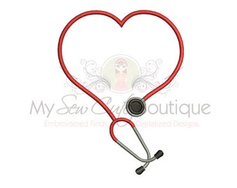 Stethoscope Machine Embroidery Design, Stethoscope Embroidery Design, Stethoscope Monogram Machine Embroidery, Nurse Embroidery Designs