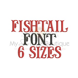 Fishtail Machine Embroidery Font Monogram Alphabet Fishtail Embroidery Font Boy Embroidery Font Large Embroidery Font Small Embroidery Fonts