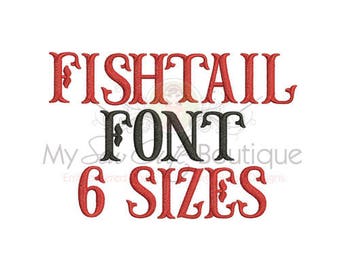 Fishtail Machine Embroidery Font Monogram Alphabet Fishtail Embroidery Font Boy Embroidery Font Large Embroidery Font Small Embroidery Fonts