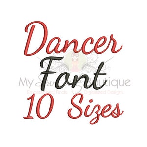 Dancing Script Machine Embroidery Font - Dancer Machine Embroidery Font - BX Embroidery Font Included - 10 Sizes - Instant Download