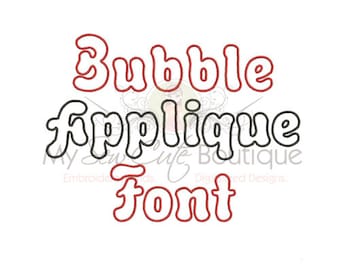 Applique Font Design - 8 Maten - BX Borduurwerk Lettertype Inbegrepen - Instant Download