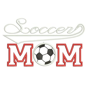 Soccer Mom Applique Machine Embroidery Design, Soccer Mom Embroidery Design, Soccer Embroidery Design, Soccer Ball Embroidery Designs