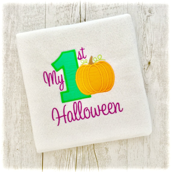 My 1st Halloween Applique Machine Embroidery Designs Halloween Applique Designs, 1st Halloween Embroidery Design, Pumpkin Embroidery Design