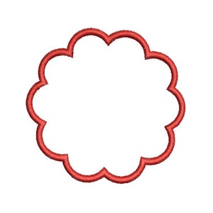 Single Scallop Circle Applique Design - 3 Sizes - Instant Download