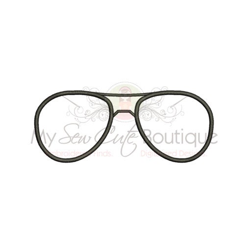 Aviator Sunglasses Applique Machine Embroidery Design Aviator Etsy